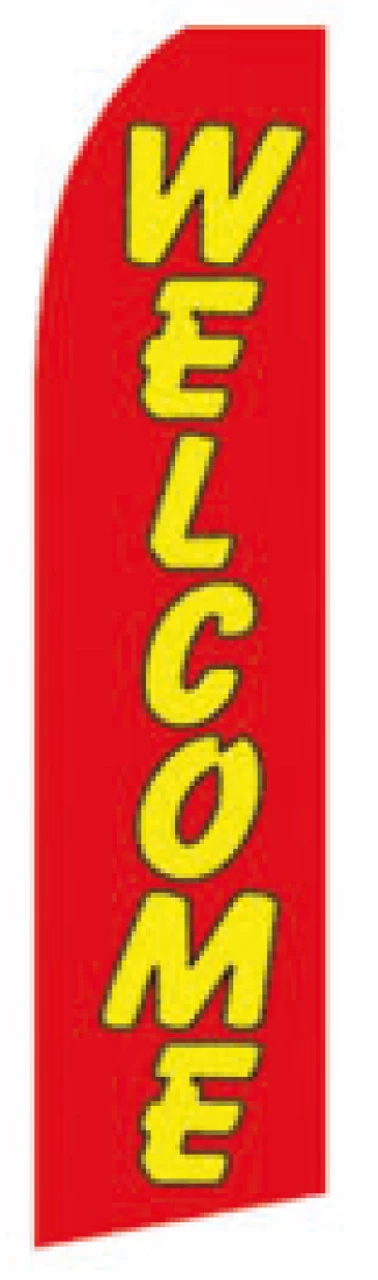 Flag Matrix - "Welcome" Swooper Banner 11' X 32" And Pole 3 Flag Matrix - "Welcome" Swooper Banner 11' X 32" And Pole