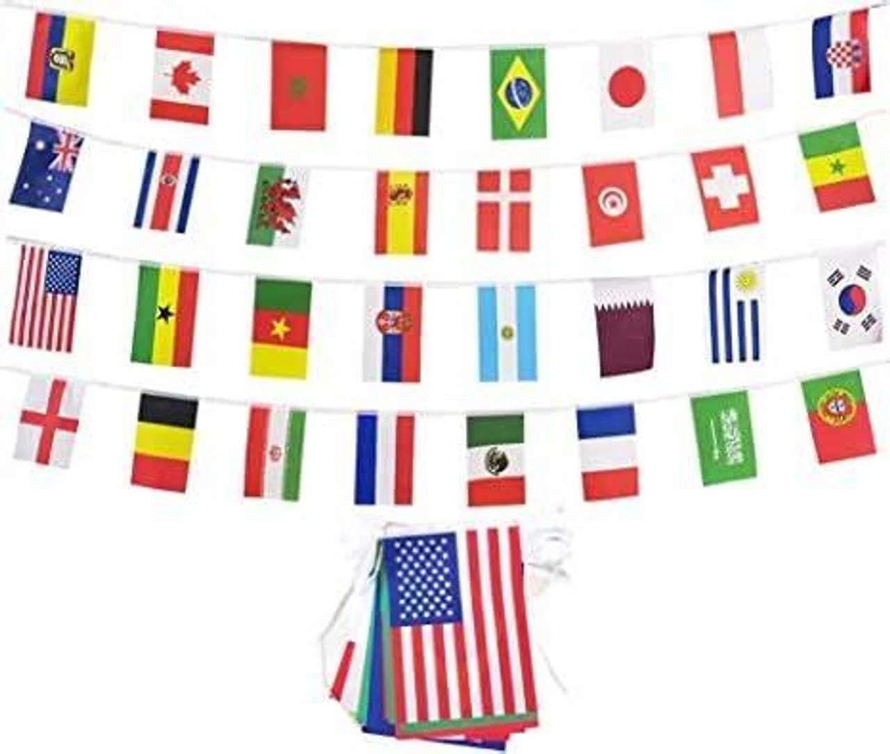 Flag Matrix - Assorted Countries Pennant String Flags 3 Flag Matrix - Assorted Countries Pennant String Flags