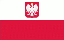 Poland Flag (with Crest) 36" X 72" - "grommet"