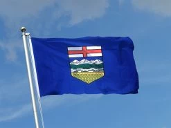 Alberta Flag 18" X 36" Tackle II "grommets"