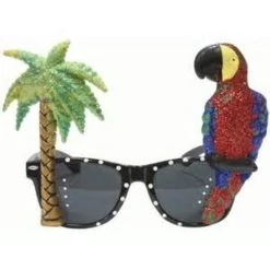 FZ - Flamingo And Palm Tree Sunglasses -Wind Play Shop fz sunglasses parrot palm tree 3 46362.1478200742
