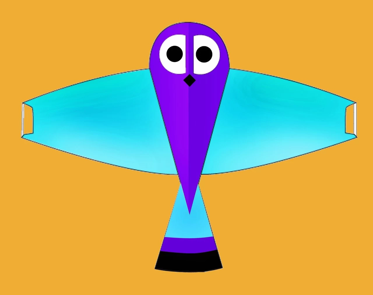 Gomberg Kites - Whoo-Dini The Owl "Blue" 3 Gomberg Kites - Whoo-Dini The Owl "Blue"