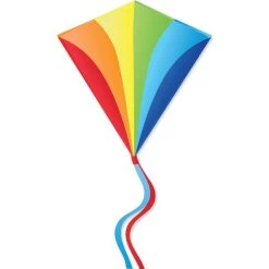 Premier Kites - 30 In. Diamond Kite - Traditional Rainbow (Bold Innovations)