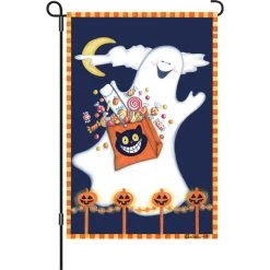 Premier Kites - 12 In. Halloween Garden Flag - Candy Ghost